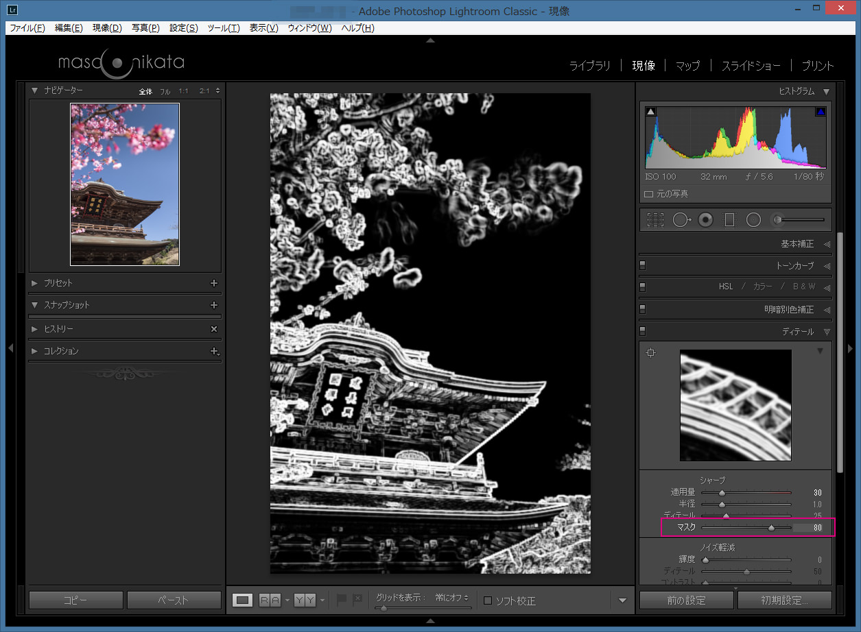 ライトルーム Raw現像の際に必ずやるべきこと シャープ の マスク ミヤビプロダクション