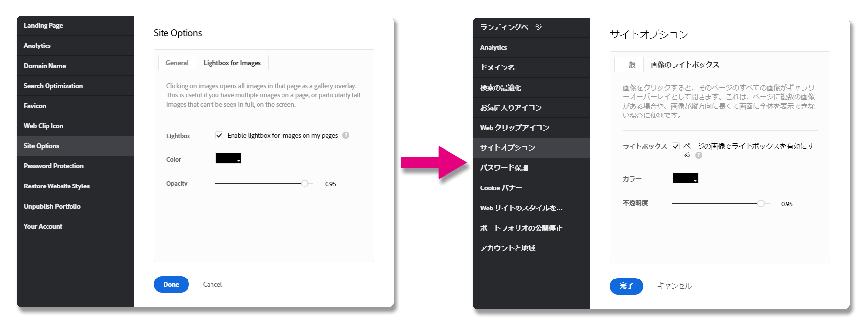 管理画面-日本語化